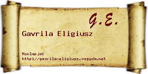 Gavrila Eligiusz névjegykártya